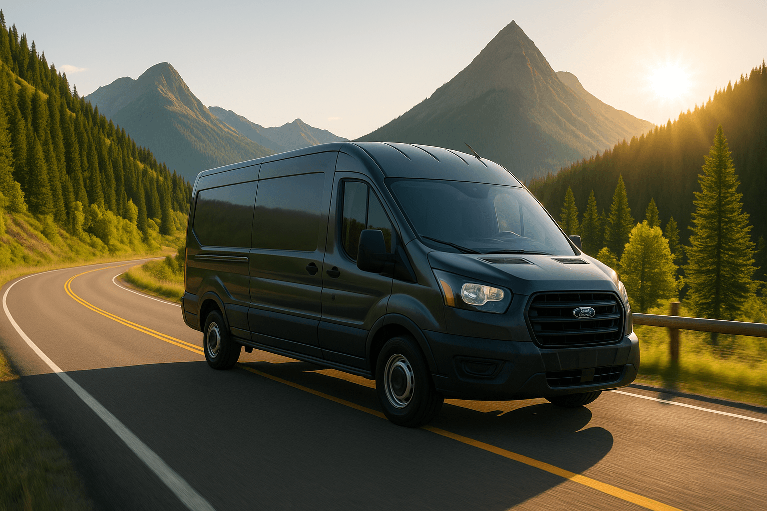 Driver on mountain roads